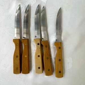 5 Vintage National Cutlery stainless steel stake knives